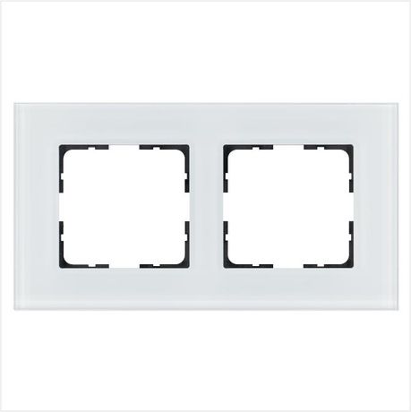 Рамка 2-м G-Glass стекло бел. White Glass Jasmart G1002GW