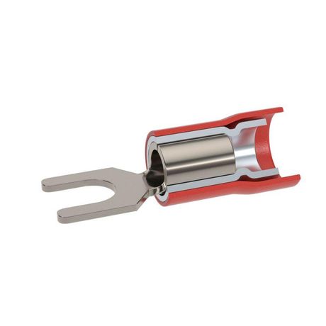 Наконечник вилочный с изолир.фланцем ПВХ, двойная гильза, 0,25-1,5 кв.мм М6 (д.6,4 мм) (НВИ) | 2A16P-DS-PVC DKC ДКС