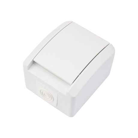 Розетка одноместная (керамика) INDUSTRIAL IP54 с заземлением, о/у, белая | KR-78-0814 Kranz