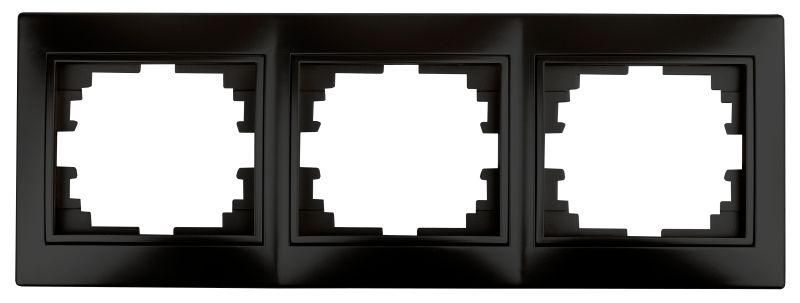 Рамка для розеток и выключателей Intro Plano 1-503-05 на 3 поста горизонтальная, СУ, антрацит - Б0044580 ЭРА