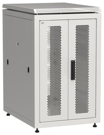 Шкаф напольный сетевой 19' LINEA N 18U 600х800мм передняя распашная перфорированная дверь задняя серый - LN35-18U68-2PP IEK