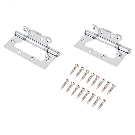 Петля дверная накладная без врезки 2шт АЛЛЮР 100х75 2BB CP хром - 7500 ПТК