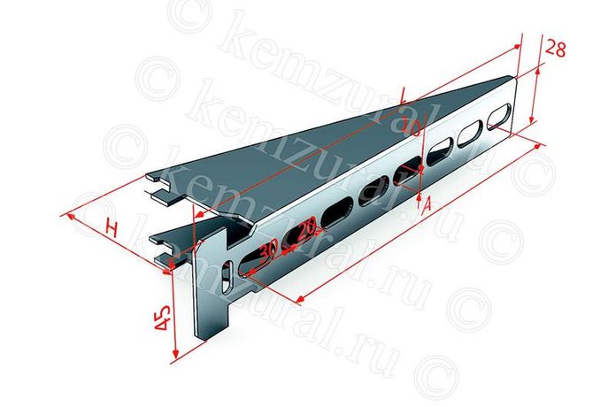 Полка кабельная К1163 УХЛ2 L400 сталь КЭМЗ 461 457006 1b