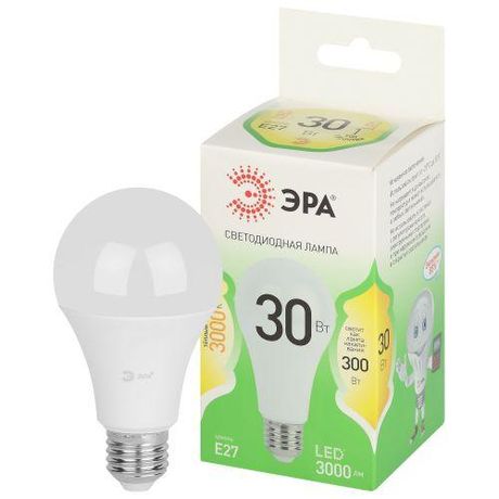 Лампа светодиодная LED 30 Вт 3000Лм 3000К груша теплый E27 220-240В A65-30W-830-E27 Green Line - Б0067143 ЭРА
