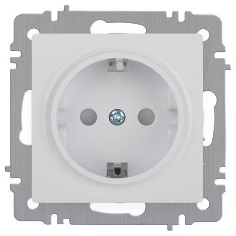 Розетка однофазная скрытого монтажа, в рамку с заземлением со шторками графит 16А 250В IP20 винтовые зажимы 6-206-01 Intro Accent - Б0063506 ЭРА