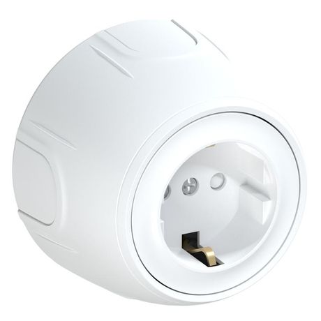 Розетка с заземлением Rotondo, защитные шторки, винтовые контакты, цвет белый - 7700876 ССТ