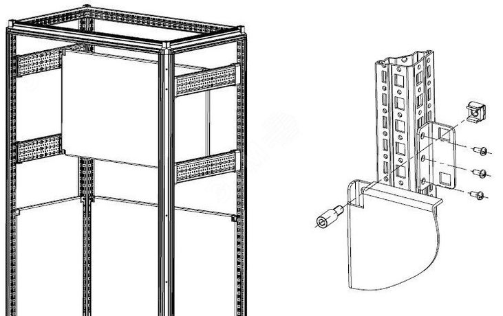 Панель монтажная секционная 700х300 для шкафов EMS ширина/глубина 400 и 800 мм - EMS-SMP-700.300 ЦМО
