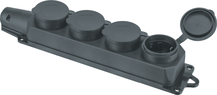 Колодка удлинителя 4-м с заземл. 16А IP44 61 373 NCA-BLR2-04-16A-E-IP44-BL каучук черн. Navigator 61373 20662