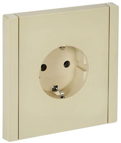 Розетка СП FORTE&PIANO FP414 16А с заземл. без защ. шторок безвинт. крепл. ваниль IEK FP-R11-16-1-K10