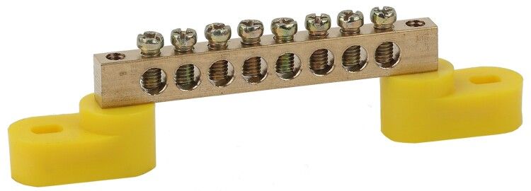 Шина PE "земля" на двух угловых изоляторах ШНИ-6х9-8-У2-Желтый (10/300/9600) NO-222-109-1 | Б0044158 ЭРА