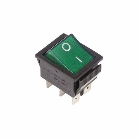 Выключатель клавишный 250В 15А (6с) ON-ON с подсветкой зел. (RWB-506; SC-767) Rexant 36-2352 MEET