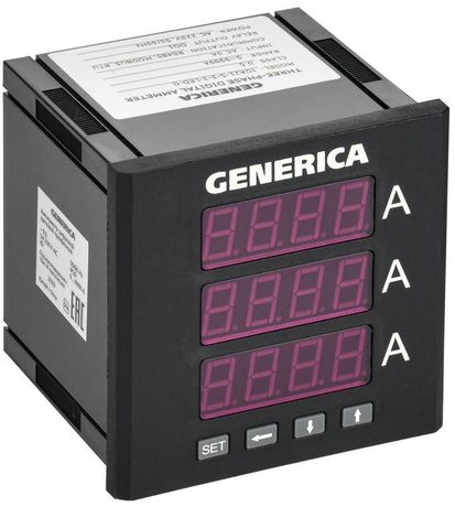 Амперметр цифровой щитовой трехфазный DO RS-485 96х96мм LED | IDA21-5-3-3-LED-G GENERICA IEK