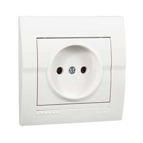 Розетка 1-м СП Дери 16А IP20 без заземл. бакелит бел./бел. LEZARD 702-0202-121B
