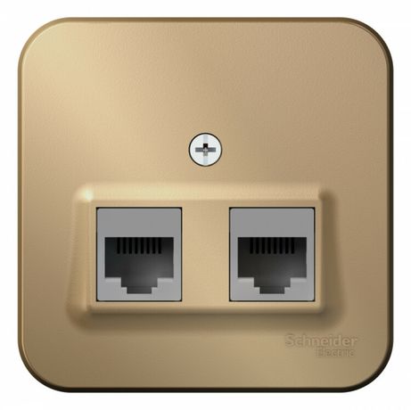 Розетка компьютерная 2-м ОП Blanca RJ45 кат.5E с изолир. пластиной титан SE BLNIA045454 APC