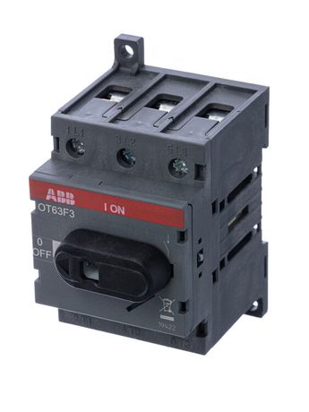 Рубильник OT63F3 до 63А 3пол для уст.на DIN-рейку или монтаж.плату(с рез. руч.) | 1SCA105332R1001 ABB