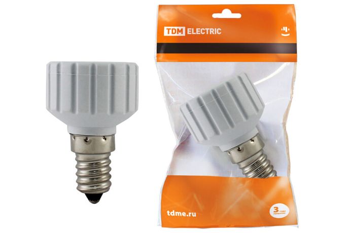 Переходник Е14-GU10 белый | SQ0335-1005 TDM