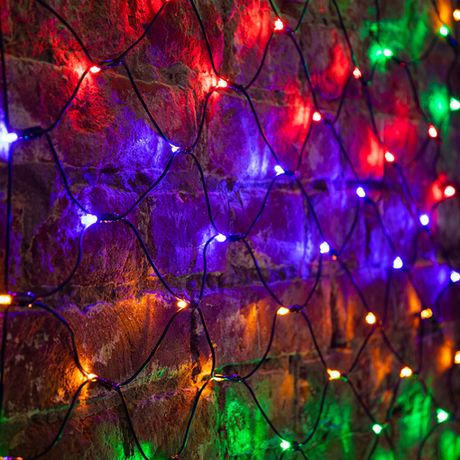Гирлянда светодиодная "Сеть" 1х1.5м 160LED мультиколор 10Вт 220-240В IP65 с контроллером 8 режимов провод ПВХ черн. Neon-Night 215-119