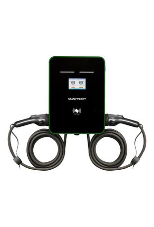 Зарядная станция для электромобиля SMARTWATT EVC, 44 кВт, коммерческая OCPP 1.6J, переменный ток, 3 фазы 380 В, два поста по 22 кВт 32 А, кабели 5 метров, коннекторы Type2, IP54 - 4512020470018 Delta