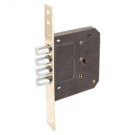 Замок врезной цилиндровый без ручек под крестообразный ключ для деревянных дверей, АЛЛЮР 189-4 латунь - 1090 ПТК