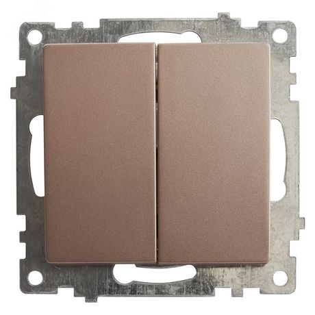 Выключатель 2-клавишный (механизм) 250В, 10А, серия Катрин, GLS10-7104-02, шампань | 39592 STEKKER FERON