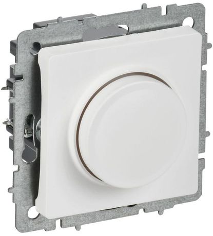 Светорегулятор поворотно-нажимной СП BRITE СС10-1-0-БрАБ 600Вт механизм арктич. бел. IEK BR-D20-0600-K91