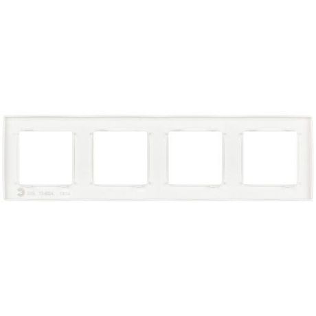 Рамка для розеток и выключателей ЭРА Серия 12 12-5004-01М на 4 поста, белый матовый | Б0065740