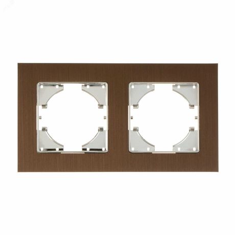 Рамка Ugra 2-местная алюминий, коричневый - С1120-036 GUSI