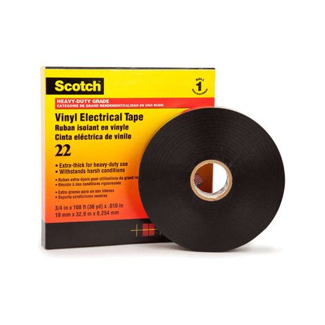Изолента ПВХ черная 19мм 33м Scotch 22 износостойкая - 7000031344 3M