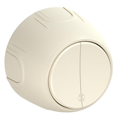 Переключатель двойной Rotondo, цвет бежевый - 7700957 ССТ