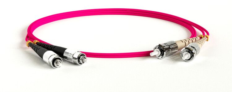 Патч-корд FC-D2-504-FC/PR-ST/PR-H-1M-LSZH-MG волоконно-оптический (шнур) MM 50/125(OM4), FC-ST, 2.0 мм, duplex, LSZH, 1 м | 239493 Hyperline