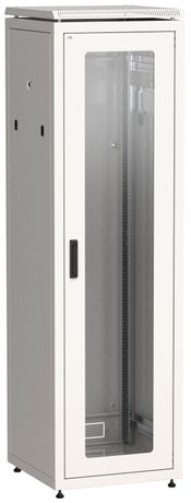 Шкаф сетевой 19" LINEA N 38U 600х600 мм стеклянная передняя дверь серый | LN35-38U66-G ITK IEK