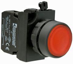 Кнопка нажимная круглая CP101DК (2НО) красн. EMAS CP101DK