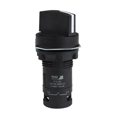 Переключатель 2 положения OptiSignal Compact D22 C7-S-211 черный 1НО+1НЗ XB7ND25 | 362134 КЭАЗ 362136