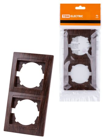 Рамка 2-х постовая вертикальная венге "Лама" | SQ1815-0433 TDM