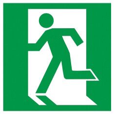 Пиктограмма (наклейка) . 50х50мм "Выход здесь" (левосторонний) | YPC30-50VZ-LSTR IEK