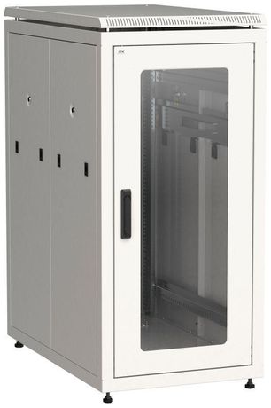 Шкаф напольный сетевой 19'' LINEA N 28U 800х1000мм стеклянная передняя дверь. задняя металлическая серый - LN35-28U81-GM IEK