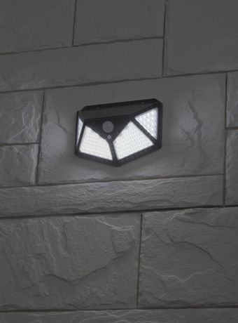 Светильник фасадный 100 LED 300лм с датч. движ. и 4-мя плоск. освещ. на солнеч. батарее ERAFS100-04 ЭРА Б0045270