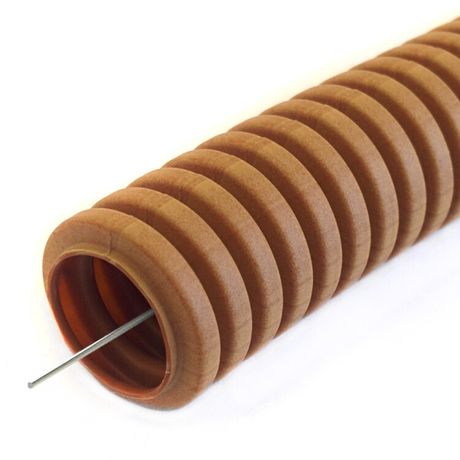 Труба гофрированная ПВХ легкая 350 Н бук д16 (50 м/уп) с/з | PR01.0032 Промрукав Строитель