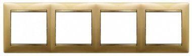 Рамка 4-м Valena горизонт. матов. зол. (блист.) IEK 694368 Legrand (группа IEK)