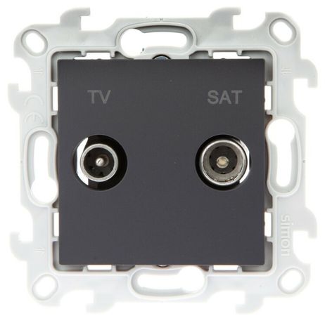 Розетка телевизионная оконечная TV/SAT СП Simon 24 IP20 механизм графит 2410486-038