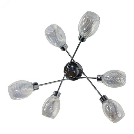 Светильник потолочный НПБ 01-6х40-119 Е14 ИУ 11267-3/6 хром (Плафон 8826) - 1005404852 Элетех