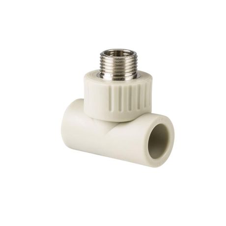 Тройник комбинированный PPR наружн. резьба 25х1/2 сер. RTP 10997