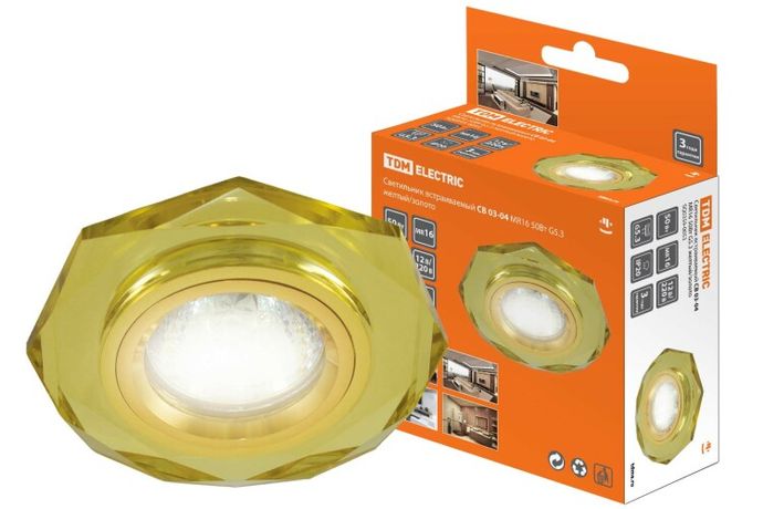 Светильник точечный встраиваемый под лампу СВ 03-04 MR16 50Вт G5.3 жёлтый/золото | SQ0359-0053 TDM