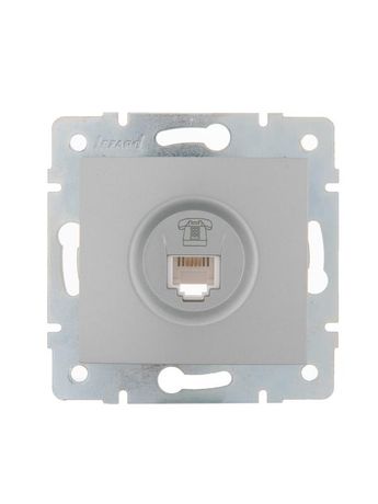 Розетка телефонная 1-м СП Karina RJ11 механизм матов. серебр. LEZARD 707-4388-137