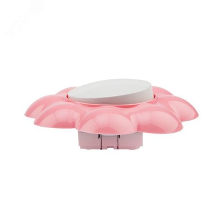 Выключатель одноклавишный KRANZ HAPPY Цветок скрытой установки, белый/розовый - etmKR-78-0623 MEET