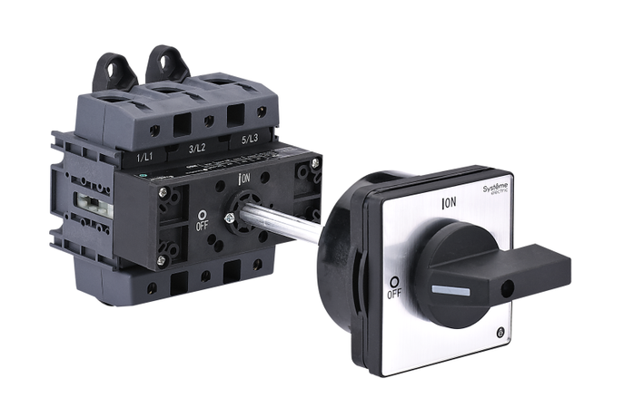 ЧЁРНОЙ выносной рукояткой на дин-рейке/плате | MSD175340B SE Выключатель-Разъединитель 3P 175A IP20 С APC