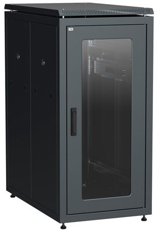 Шкаф сетевой 19" LINEA N 24U 600х1000 мм стеклянная передняя дверь черный | LN05-24U61-G ITK IEK