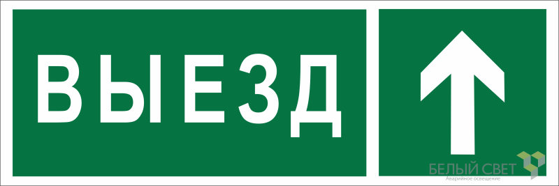 Знак безопасности BL-6020B.N06 "Направление к воротам выезда прямо" Белый свет a22449 BS