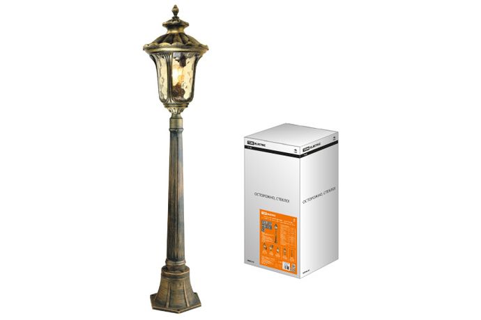 Светильник садово-парковый "Париж" 1 х 60 Вт, столб, H1150 мм, алюм., прозрачное/бронза, Е27 | SQ0330-2064 TDM