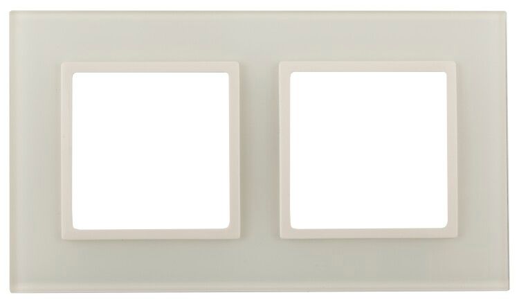 Рамка для розеток и выключателей слоновая кость стекло ЭРА Elegance 14-5102-02 - Б0034489